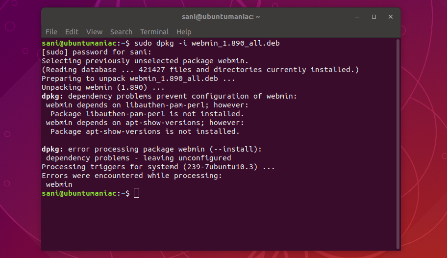 Как установить Webmin 1.890 в Ubuntu (18.04 / 18.10) и Linux Mint 19